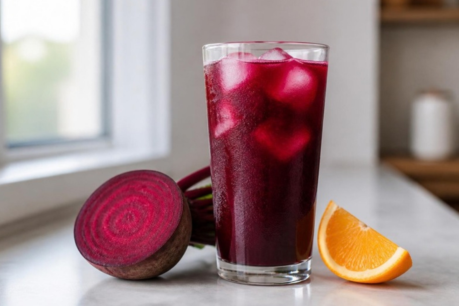 Jugo de betabel y naranja